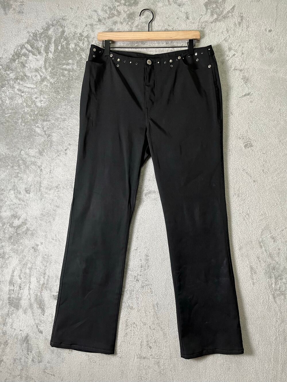 Harley Davidson Vintage Leather Studded Grommet Bootcut Pants Moto Biker Babe 10